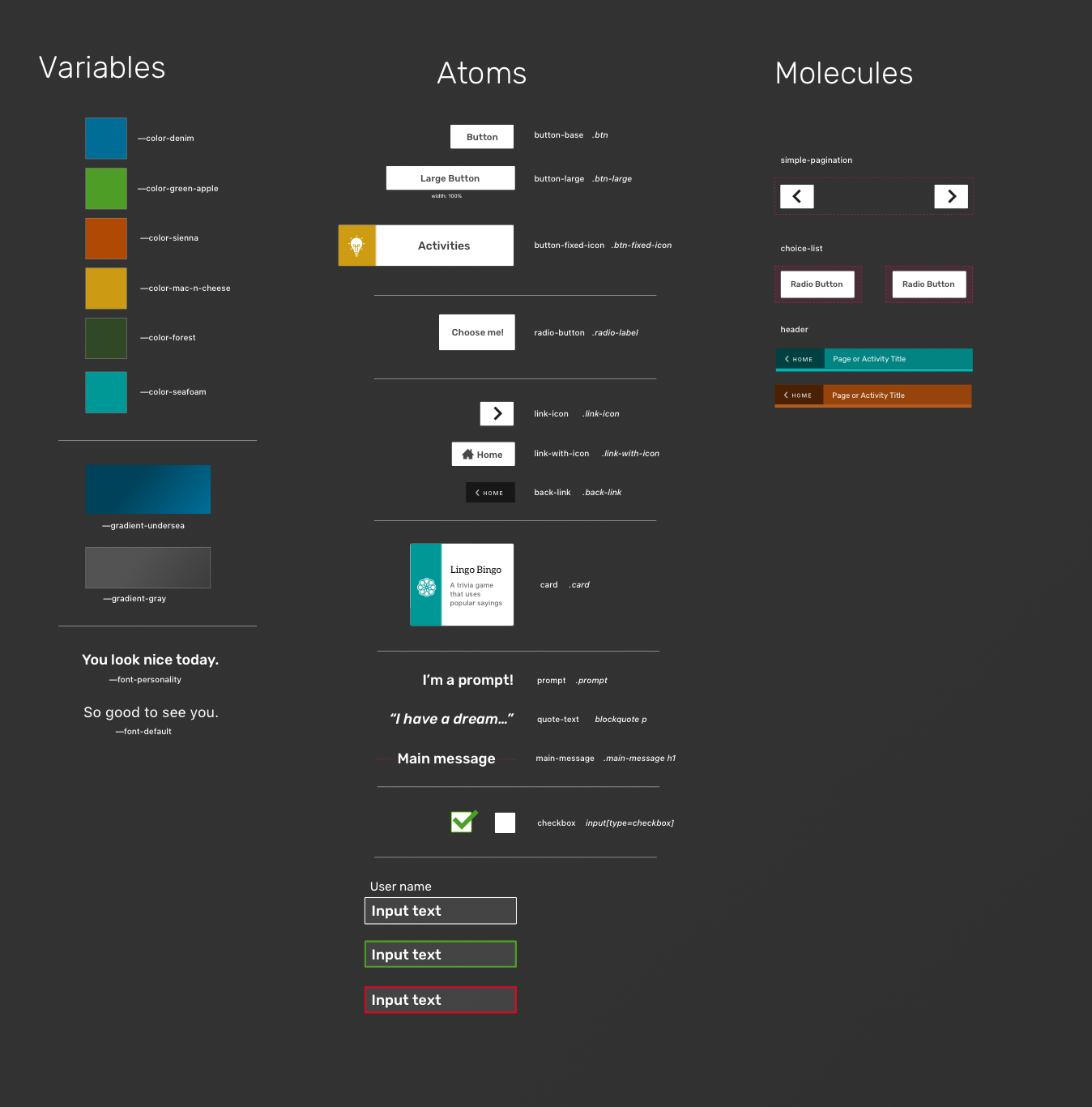 atomic design elements